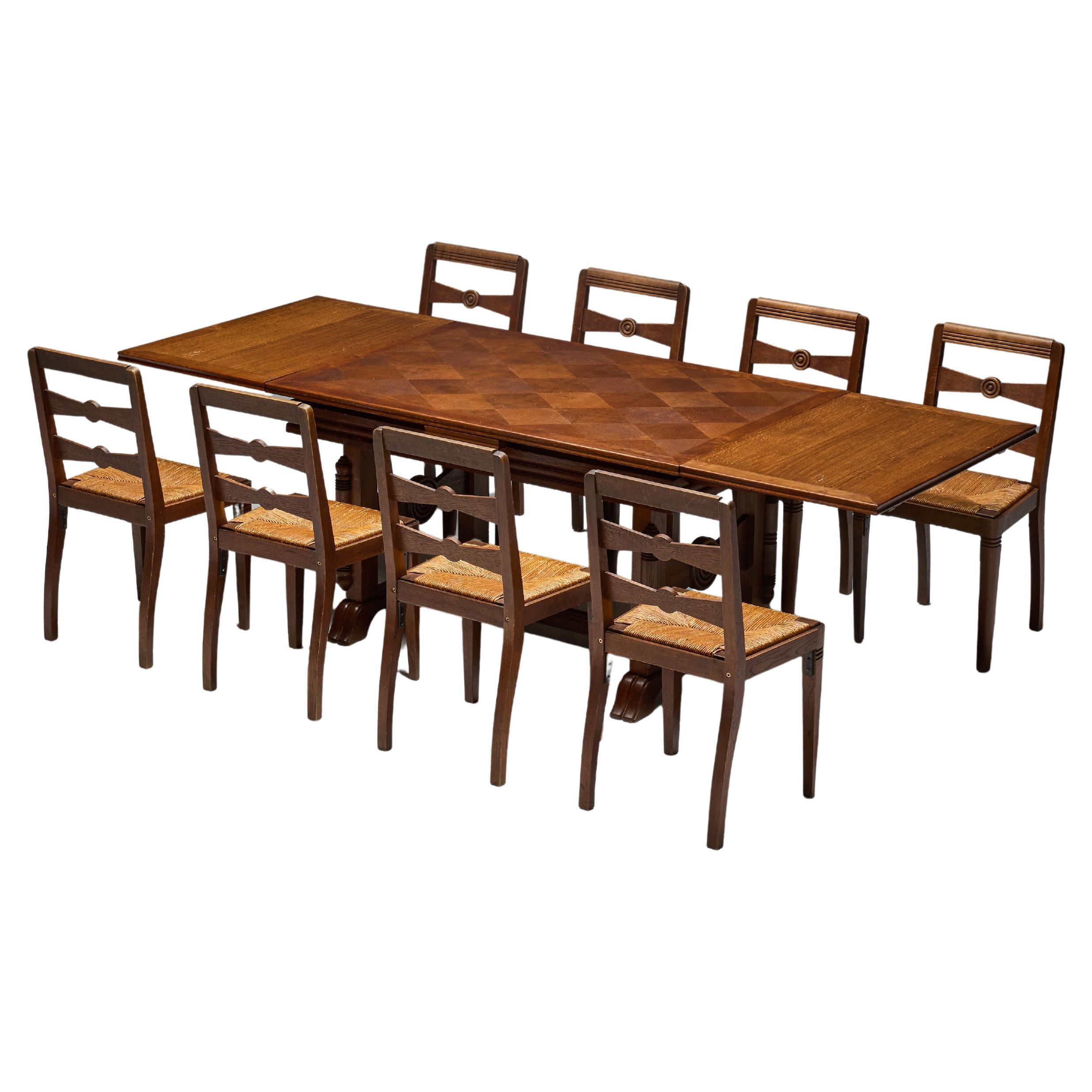 Art Deco Dining Set by Charles Dudouyt, France, 1940s For Sale