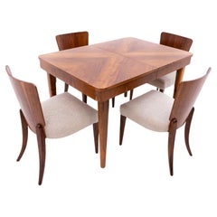 Art Deco dining set designed by J. Halabala, Czechoslovakia, 1930s.