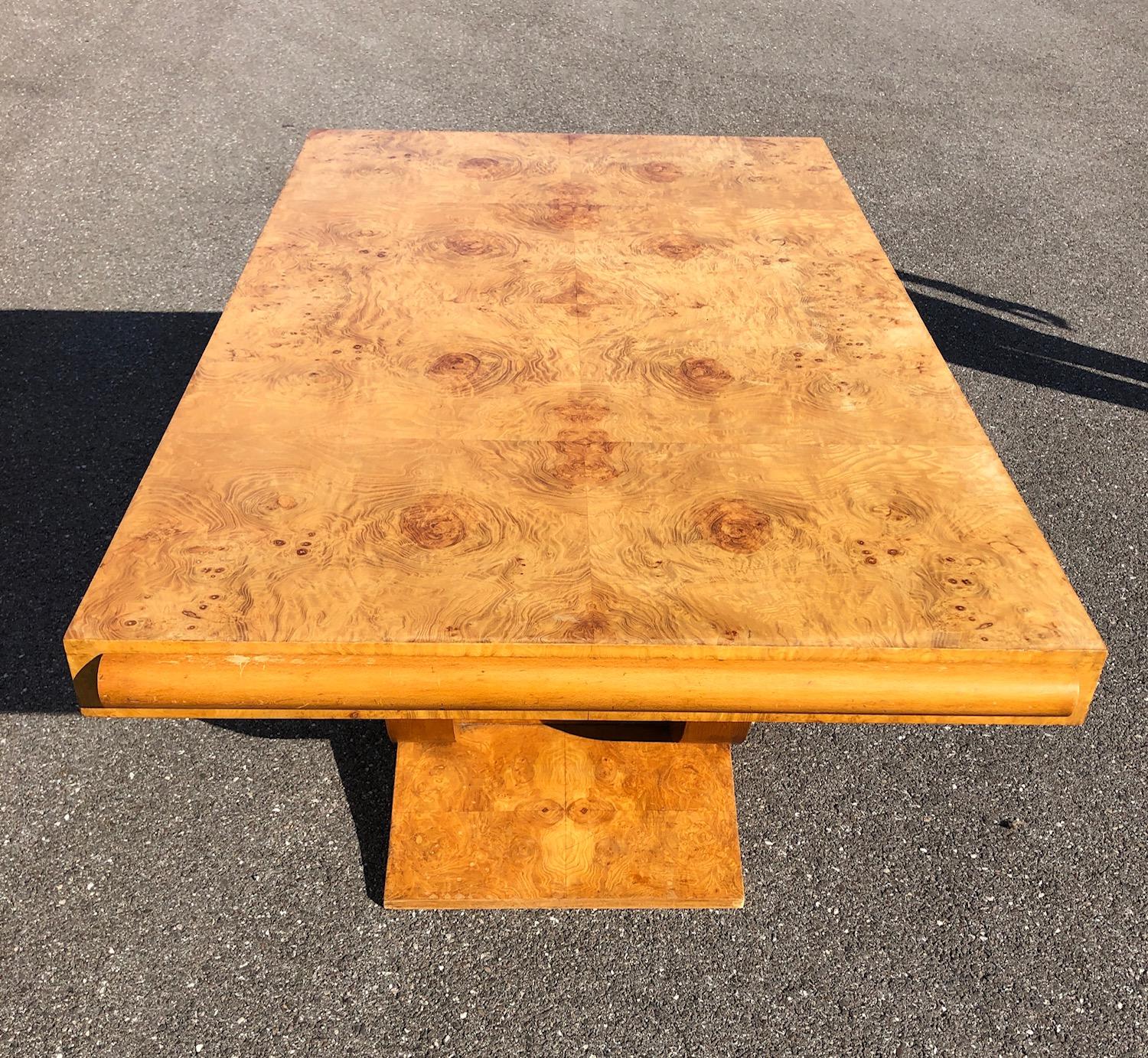 Art Deco Dining Set in Burl Wood For Sale 8