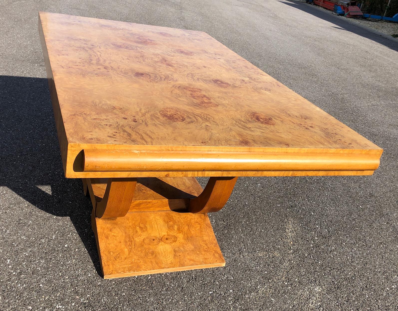 Art Deco Dining Set in Burl Wood For Sale 12