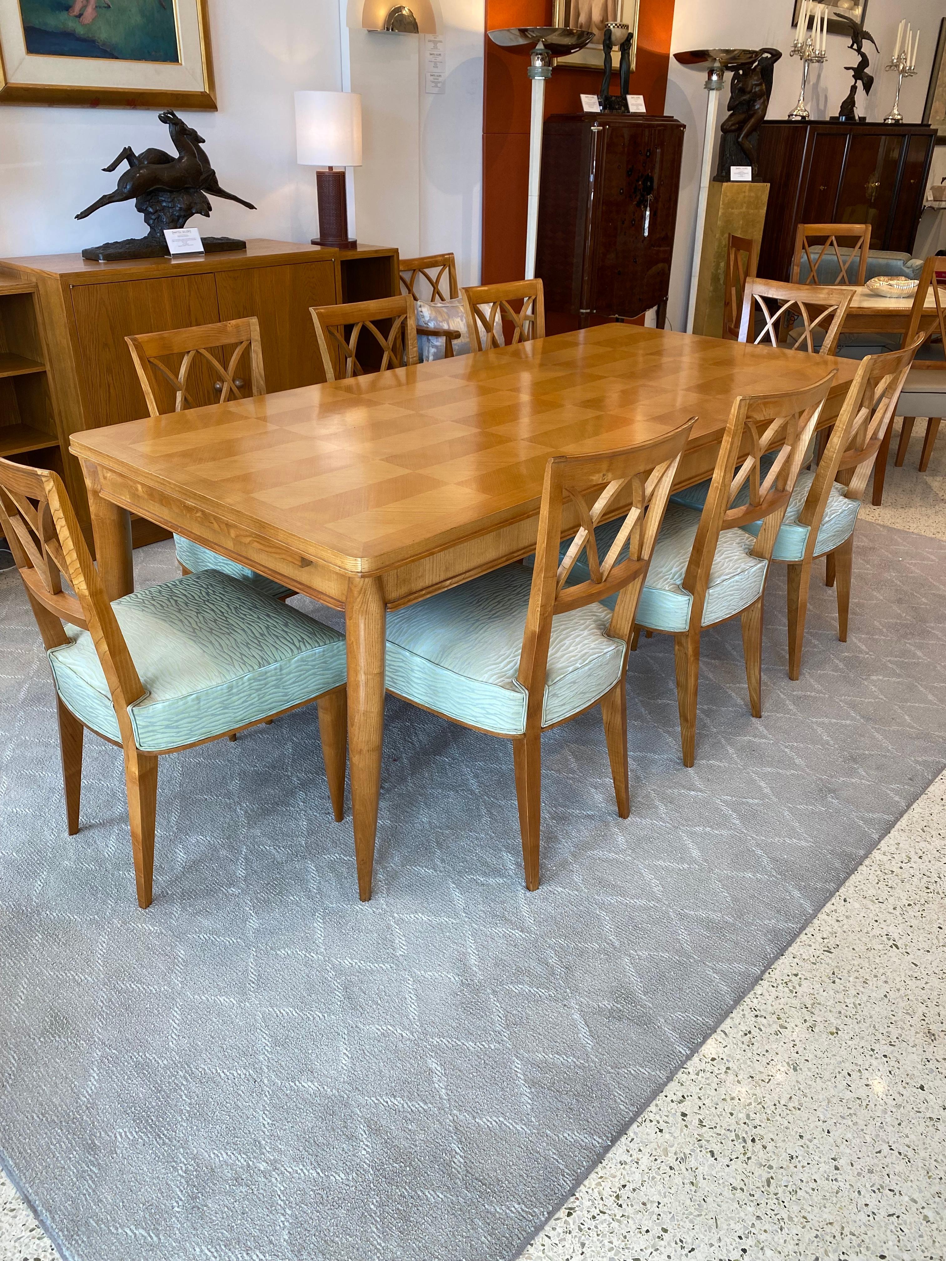 Art Deco Dining Set (includes 12 chairs) by Baptistin Spade For Sale 1