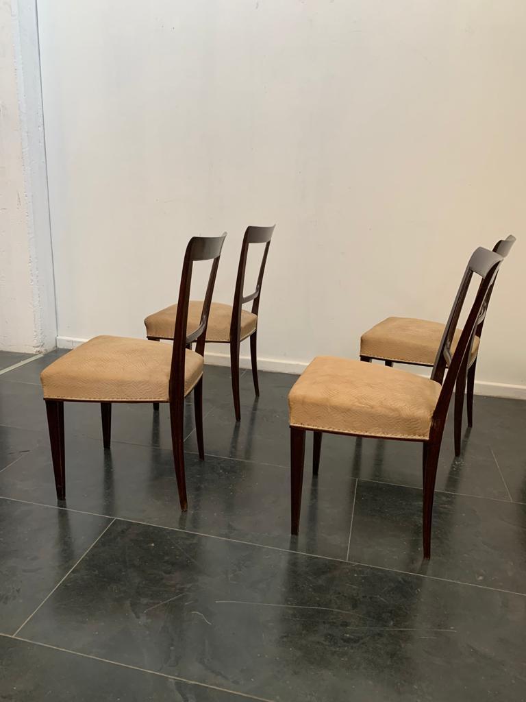 Art Deco Dining Set Sideboard, Bar Cabinet, Table, Chairs in Rosewood and Parchm For Sale 12