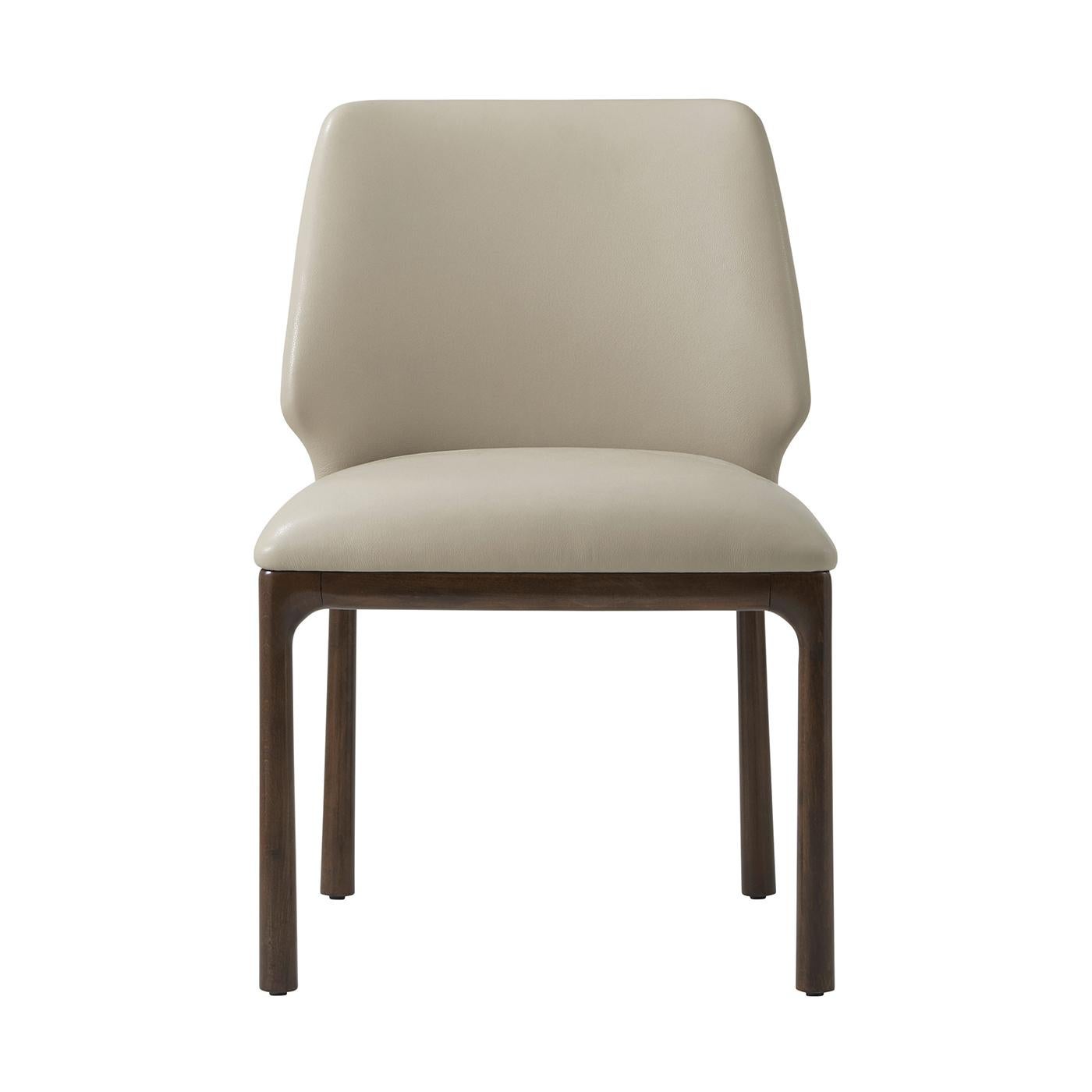Art Deco Dining Side Chairs - Leather In New Condition For Sale In Westwood, NJ
