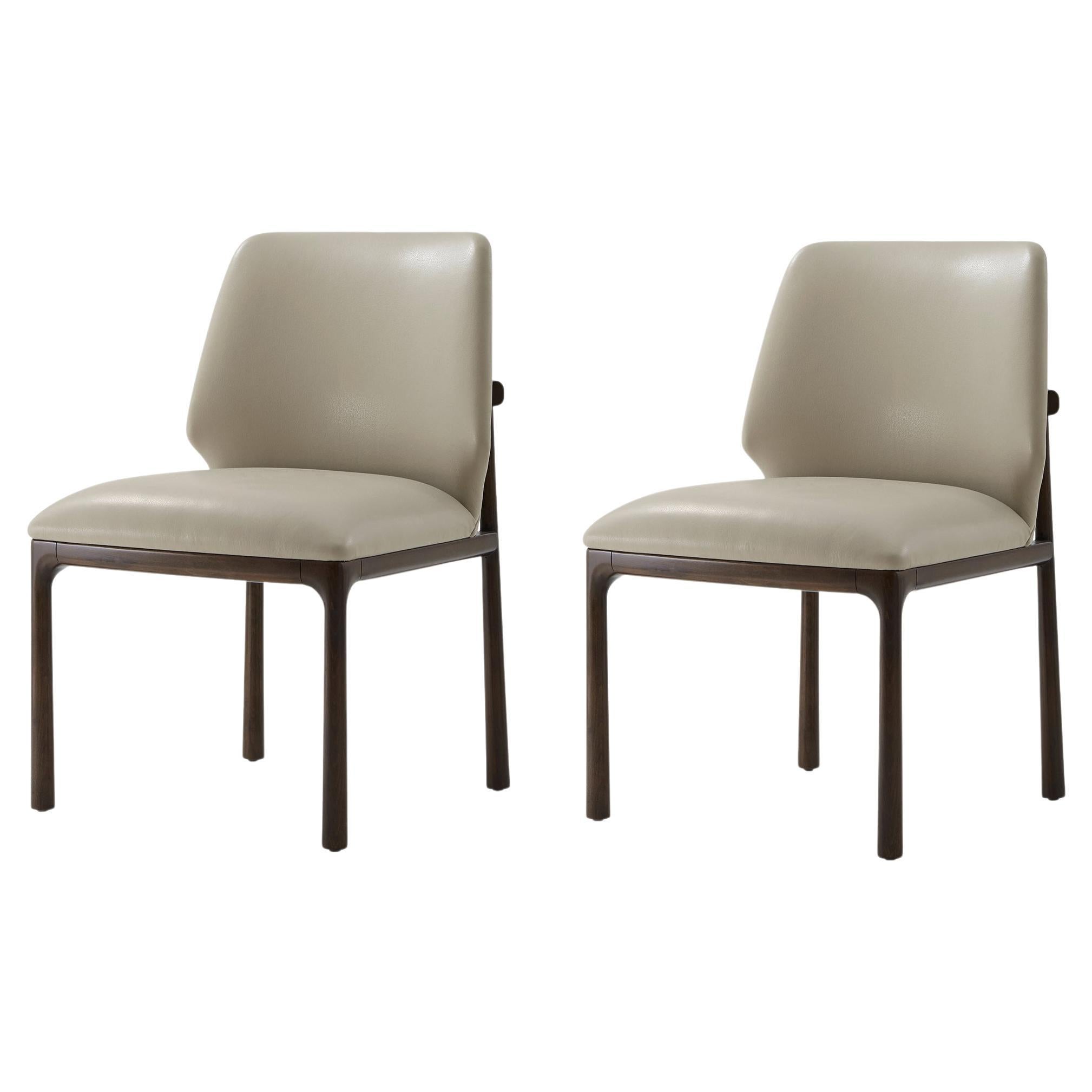 Art Deco Dining Side Chairs - Leather