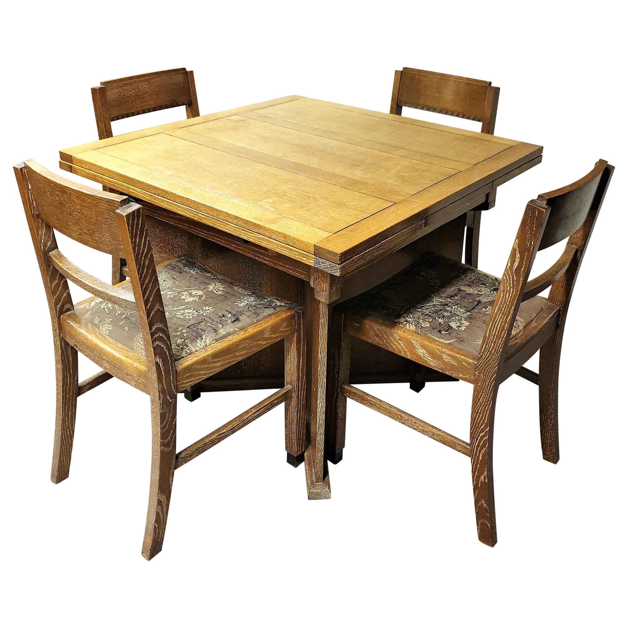 Art Deco Dining Suite Table and Chairs by Bowman Bros