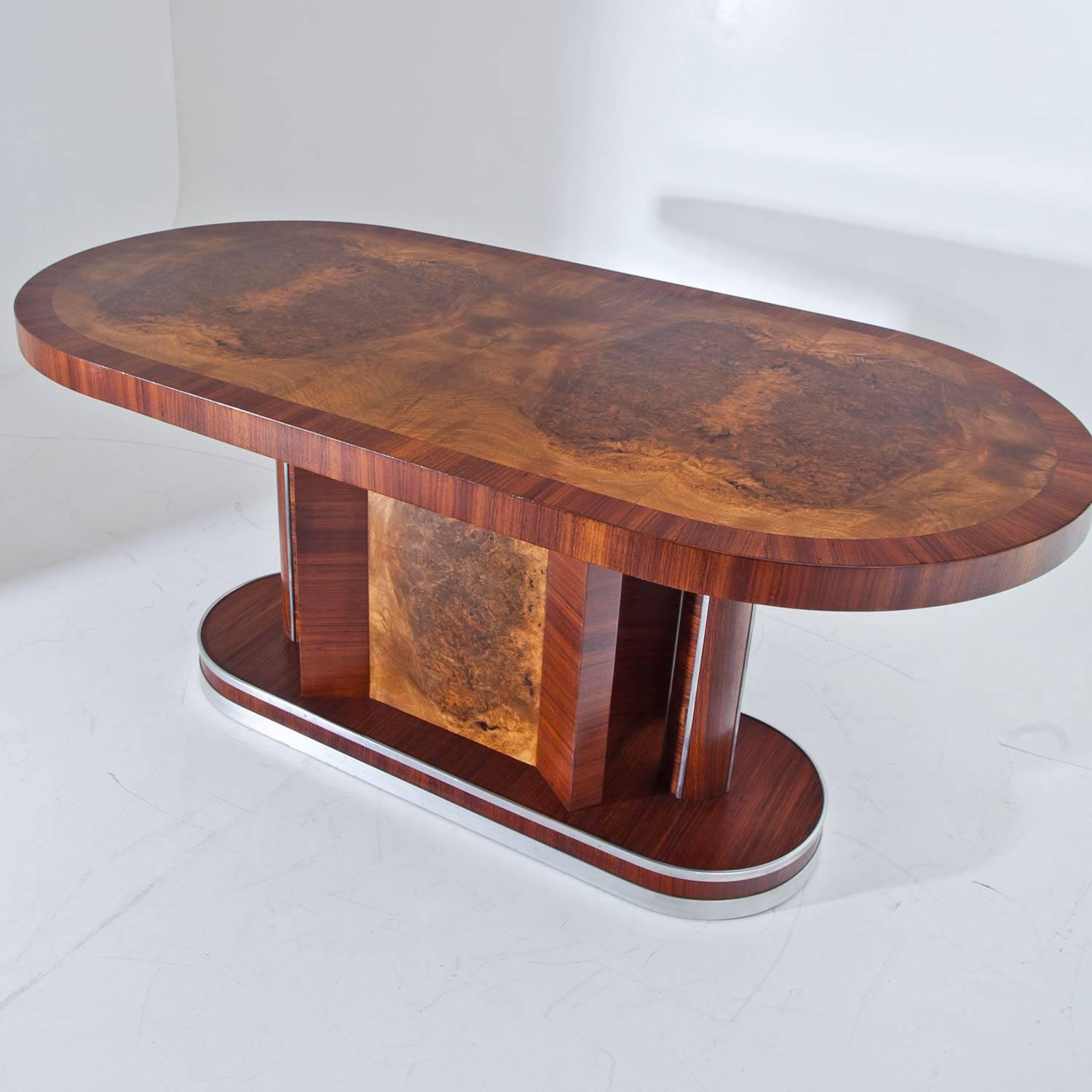 Wood Art Deco Dining Table, 1920s