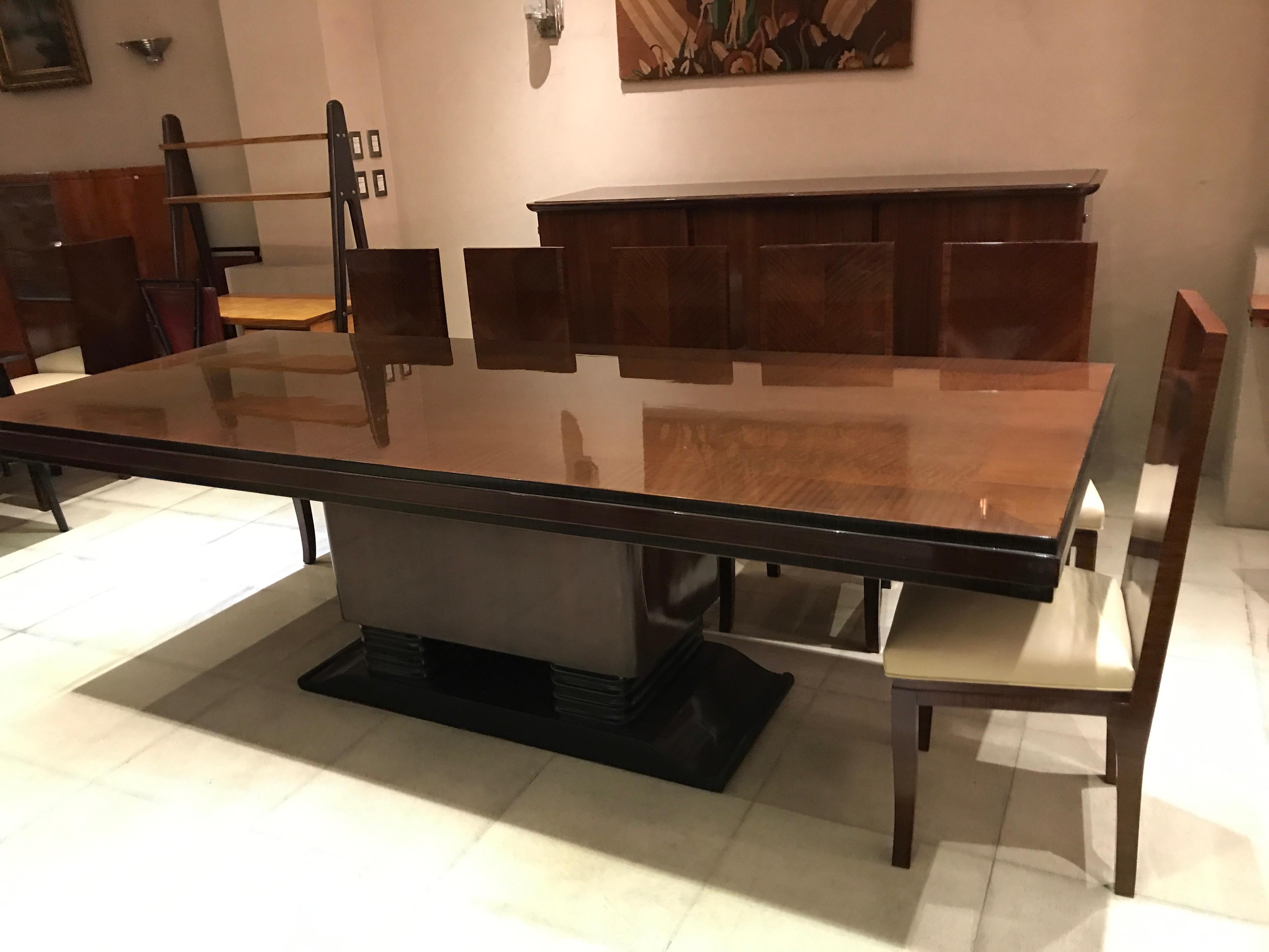 Mesa de Comedor Art Decó 1930, Francia, '10 Personas', Material: Madera mediados del siglo XX en venta
