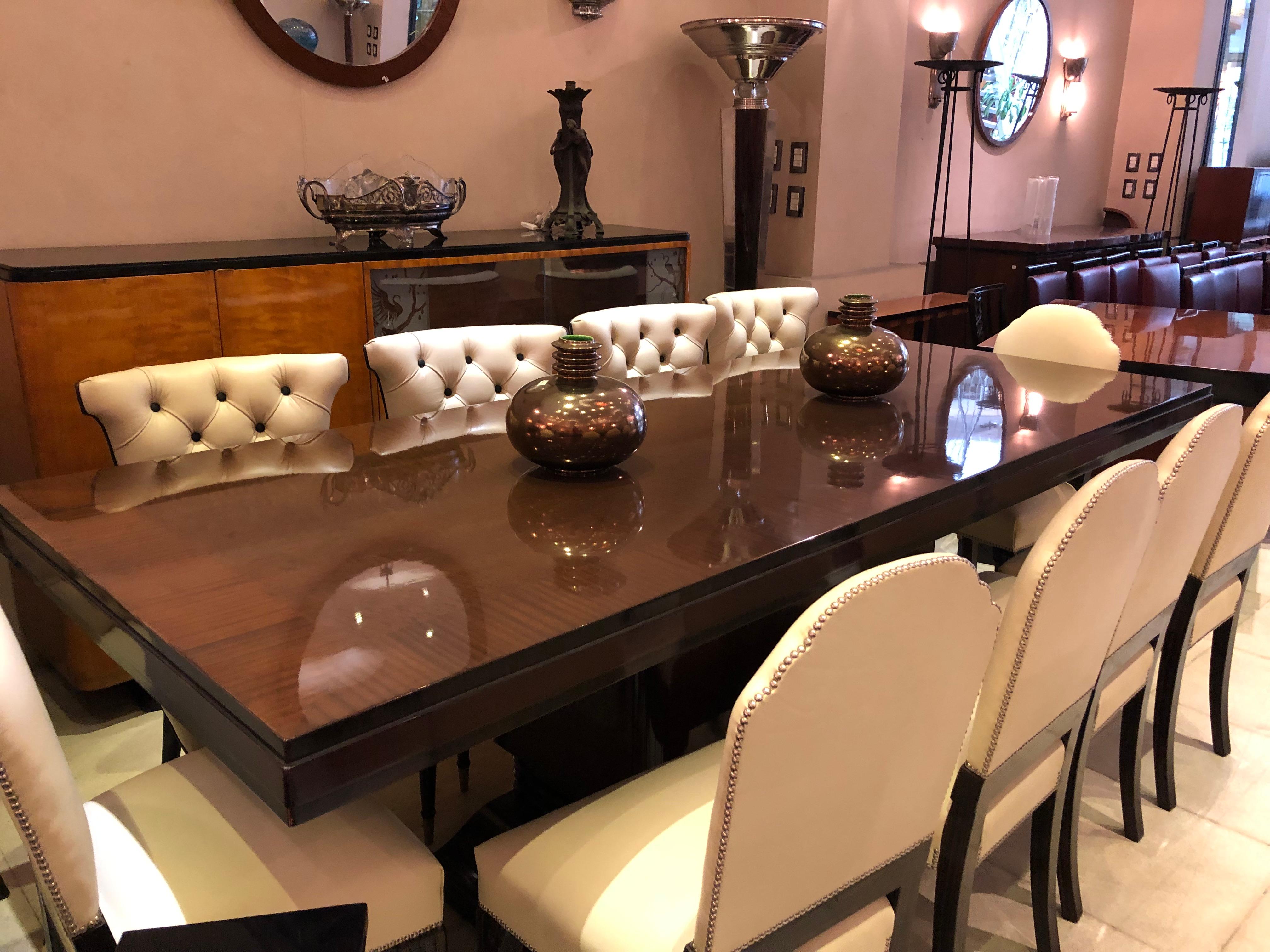 Mesa de Comedor Art Decó 1930, Francia, '10 Personas', Material: Madera en venta 4
