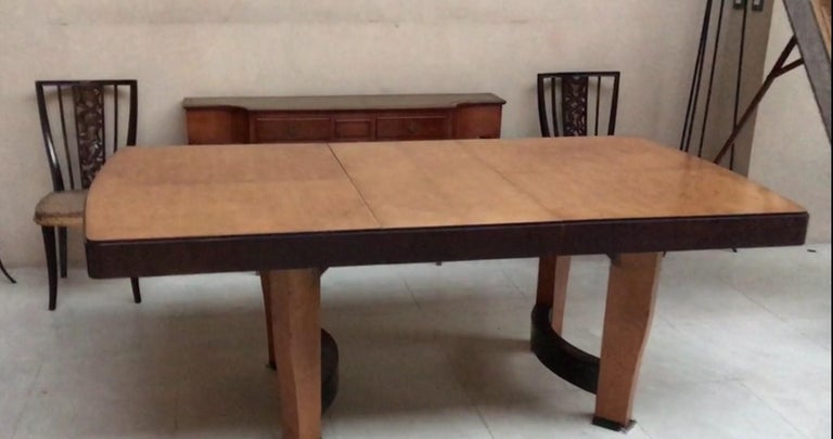 Art Deco Dining Table 1930, German, '8 People', Materials: Wood and