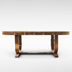 Art Deco Dining Table 8-Seat with Hoop Base