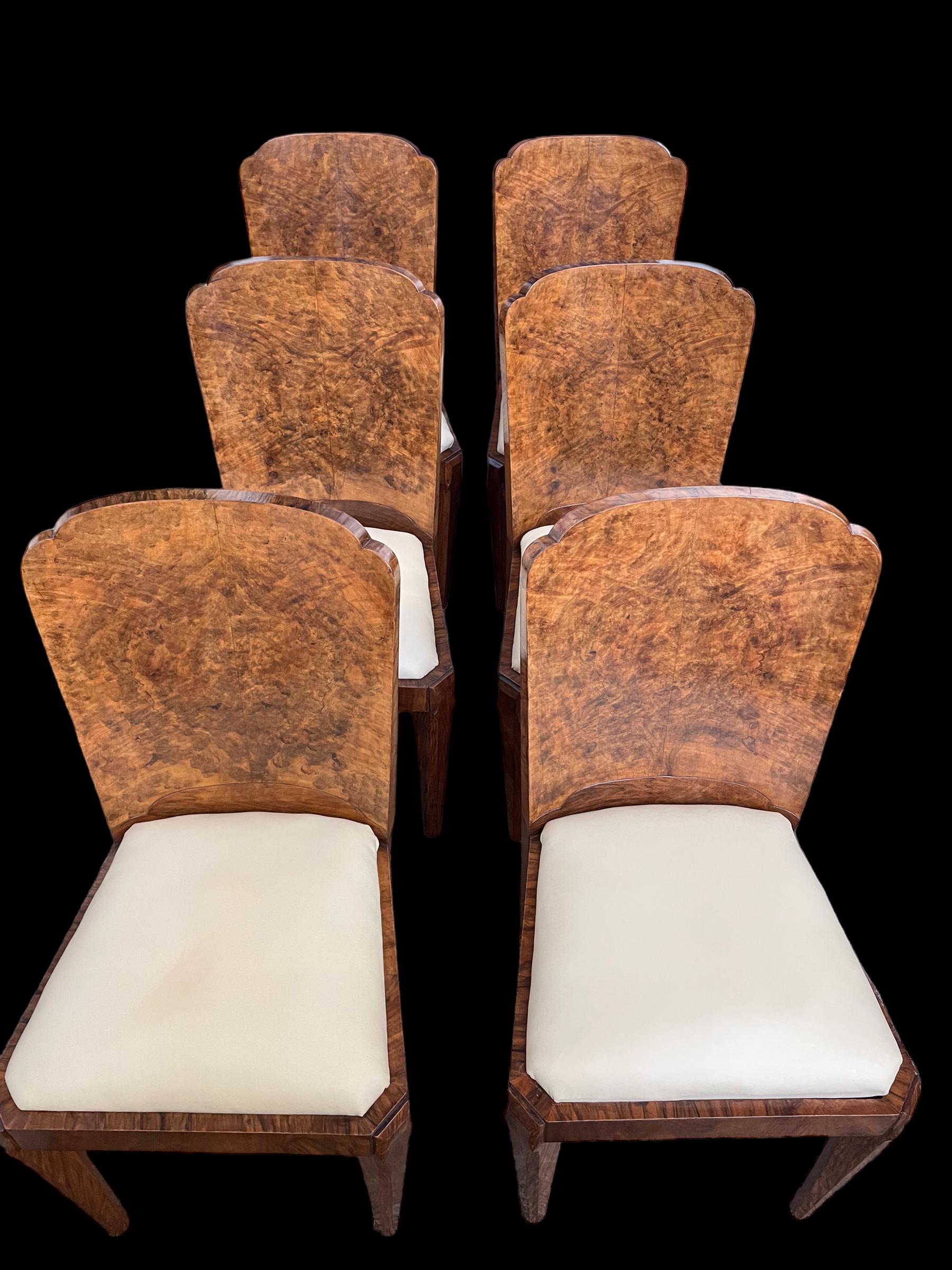 Table de salle à manger et six chaises Art déco par Maurice Adams en vente 3
