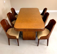 Art Deco Dining Table And Six Chairs Suite