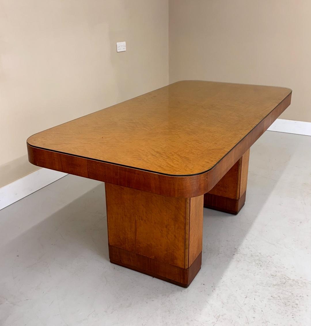 British Art Deco Dining Table And Six Chairs Suite For Sale