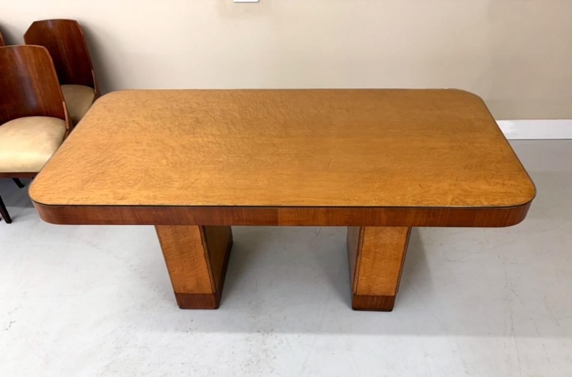 Mid-20th Century Art Deco Dining Table And Six Chairs Suite For Sale