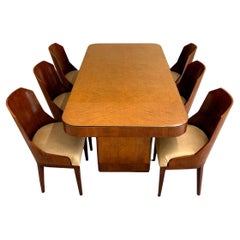 Art Deco Dining Table And Six Chairs Suite