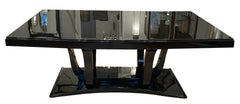 Art Deco dining table, black lacquer, circa 1930