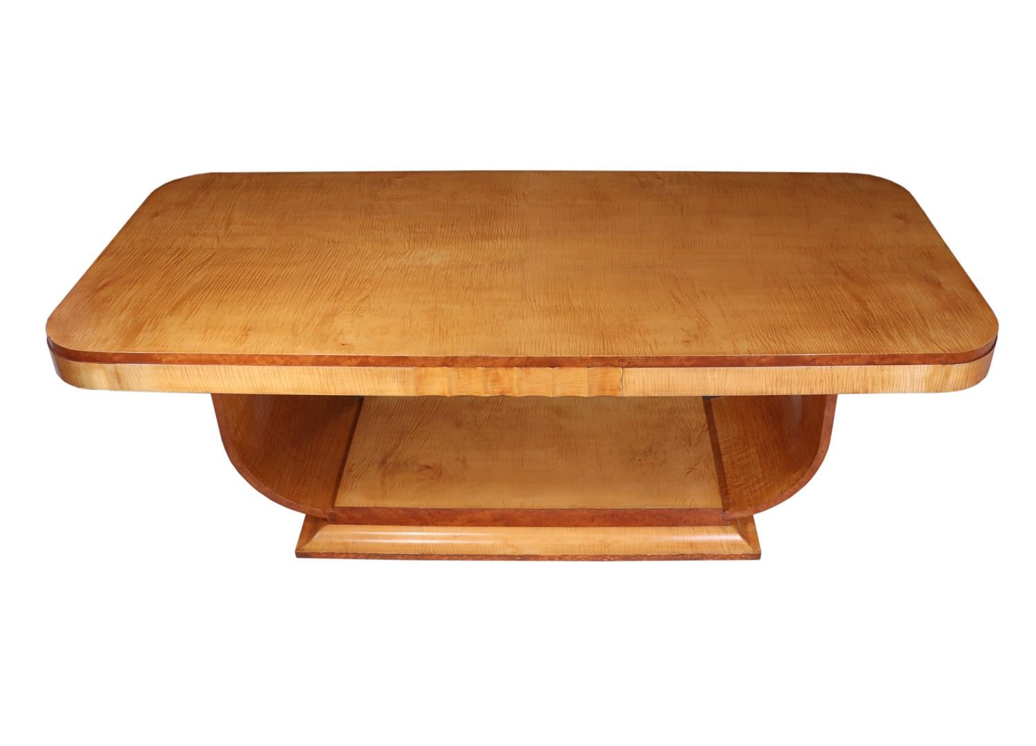British Art Deco Dining Table by Epstein in Sycamore, circa 1930