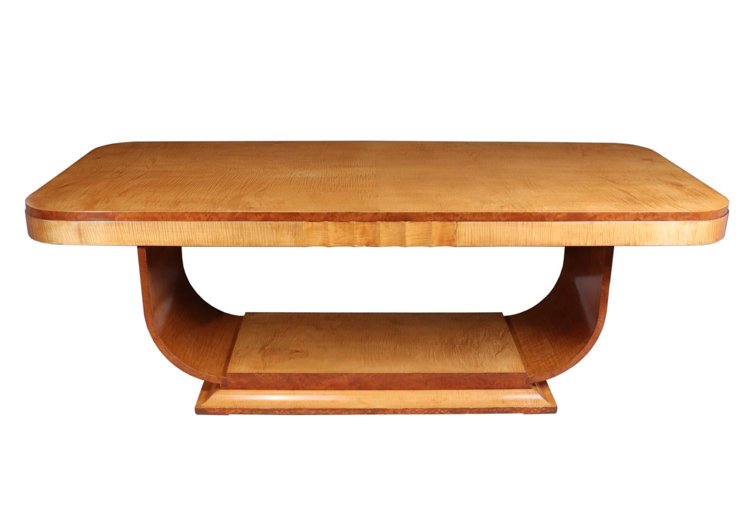 Art Deco Dining Table by Epstein in Sycamore, circa 1930 2