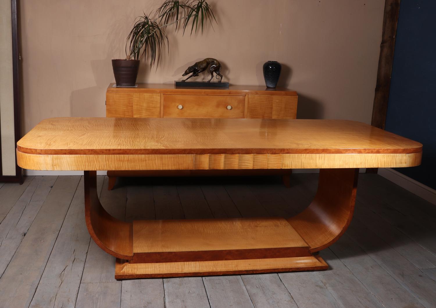 Art Deco Dining Table by Epstein in Sycamore, circa 1930 3
