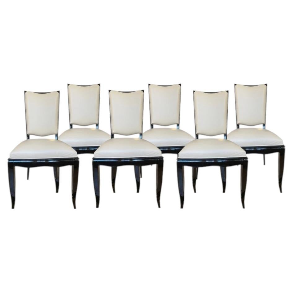 Chaises de table de salle à manger Art déco, France 1930