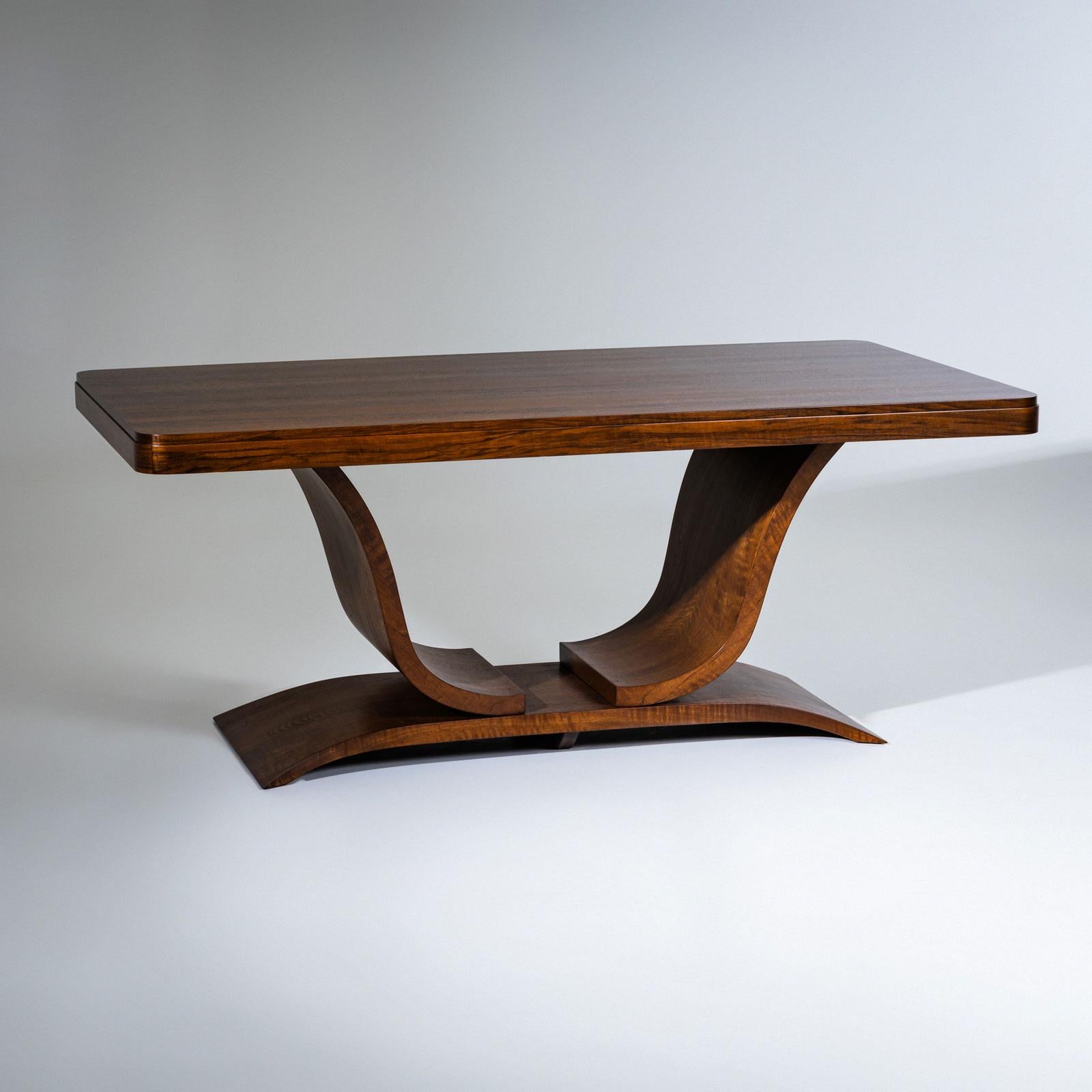 Walnut Art Deco Dining Table, circa 1920 For Sale