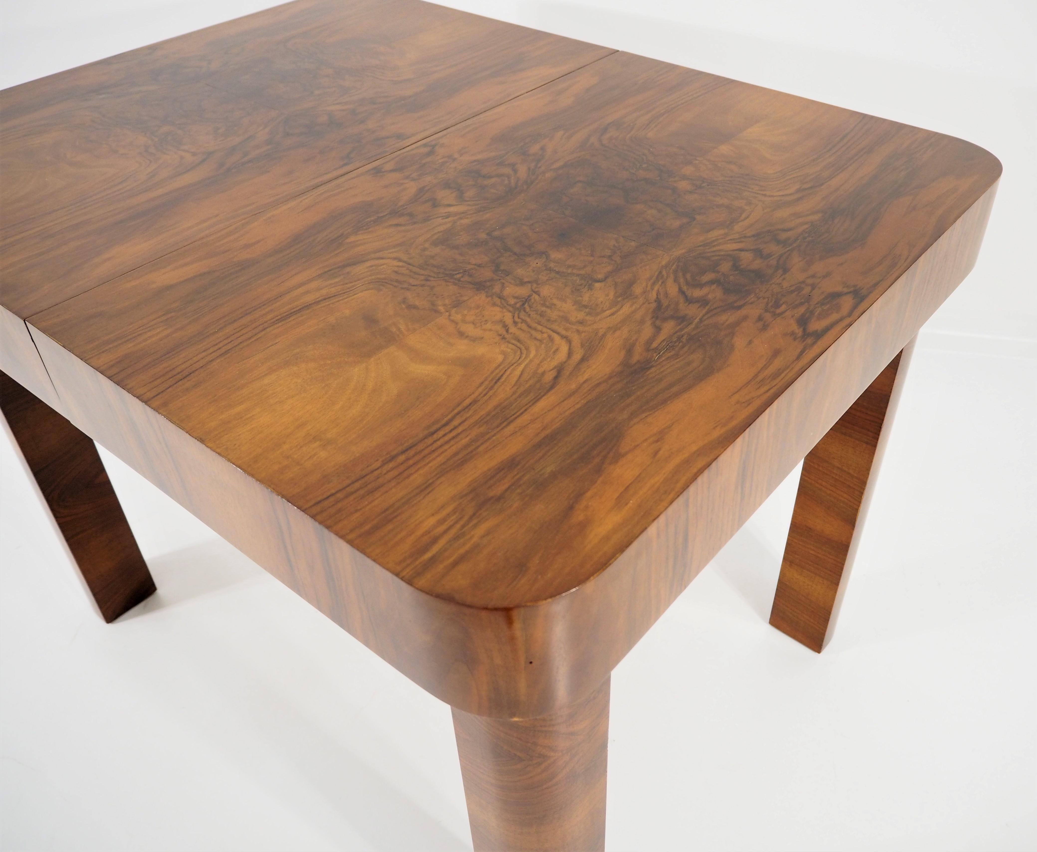 Nutwood Art Deco Dining Table, circa 1940s