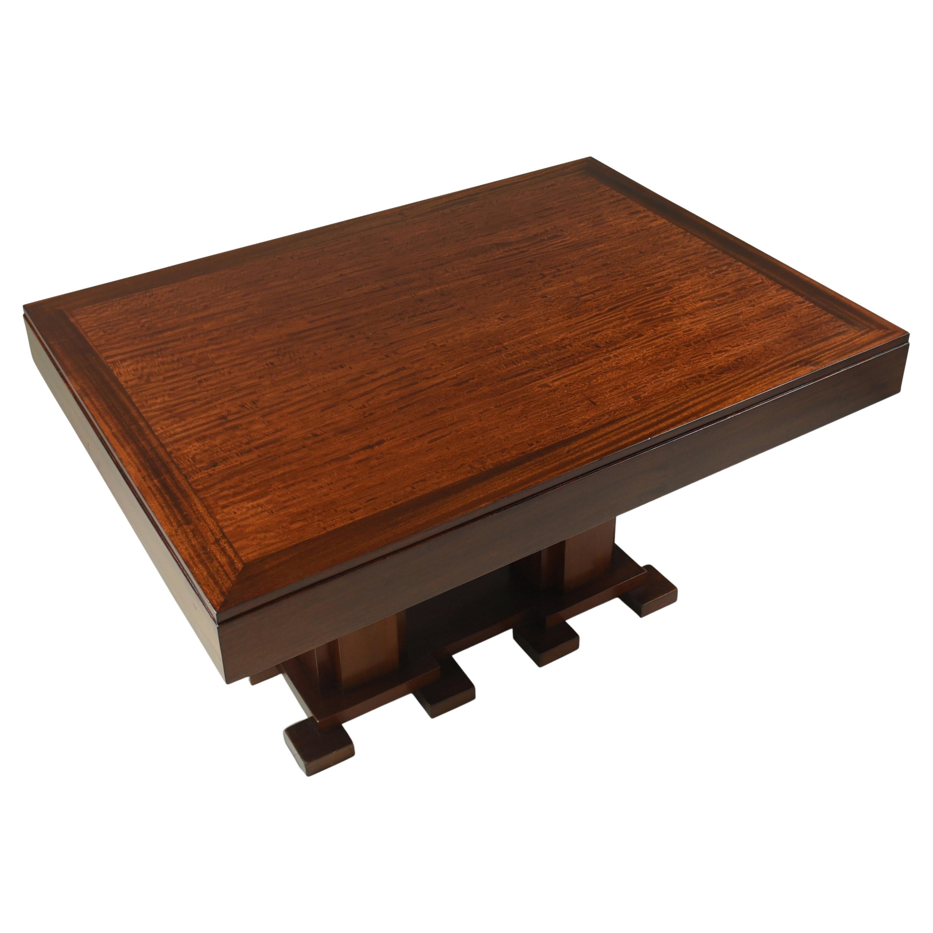 Art Deco Dining Table / Conference Table in Mahogany, circa 1925 For Sale