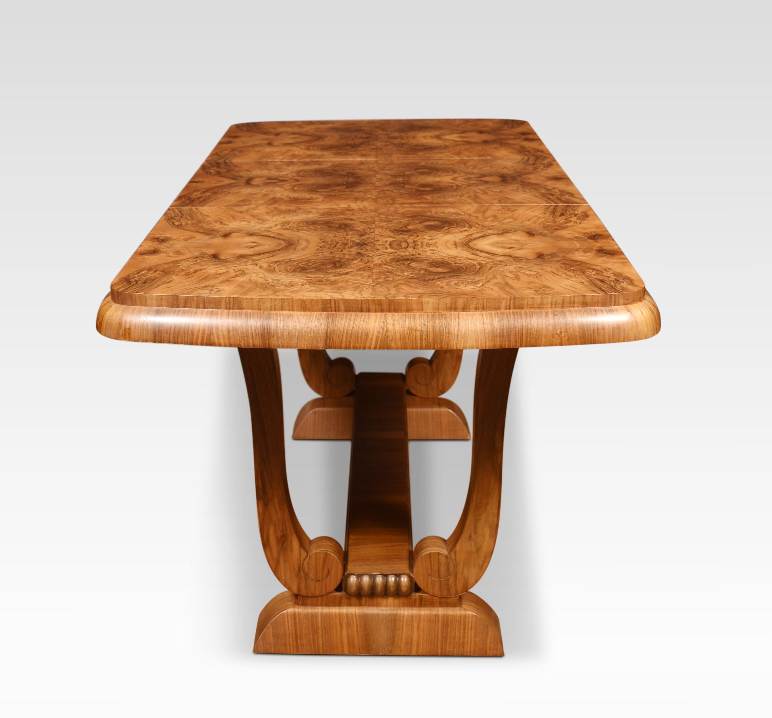 Walnut Art Deco Dining Table For Sale