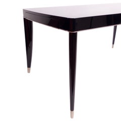 Table de salle à manger Art Déco en laque noire pour piano de De Coene Frères, Belgique, années 1940
