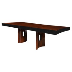 Art Deco Dining Table in Book-Matched Walnut and Lacquer Custom by Gilbert Rohde