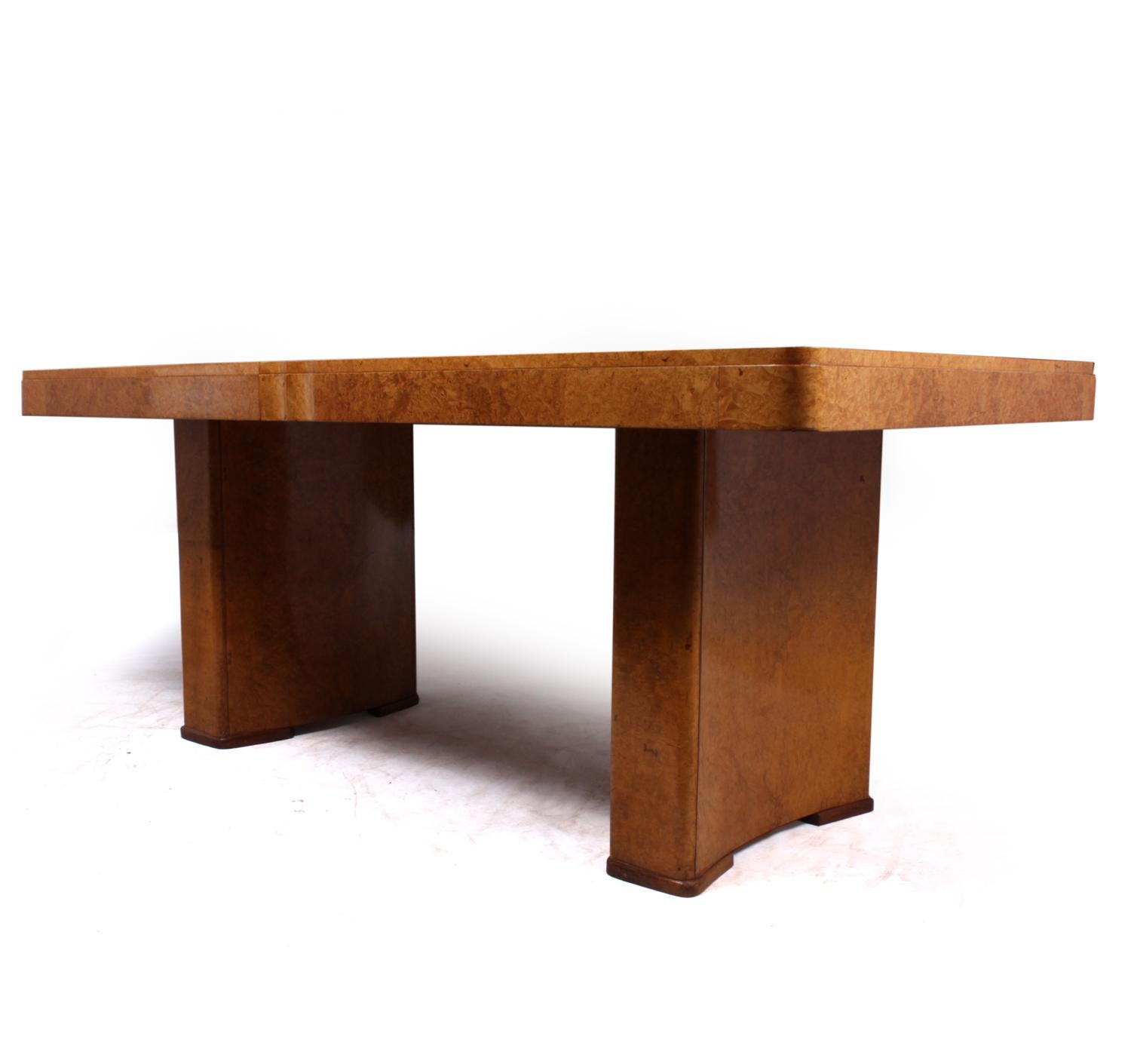 Art Deco Dining Table in Burr Maple 2