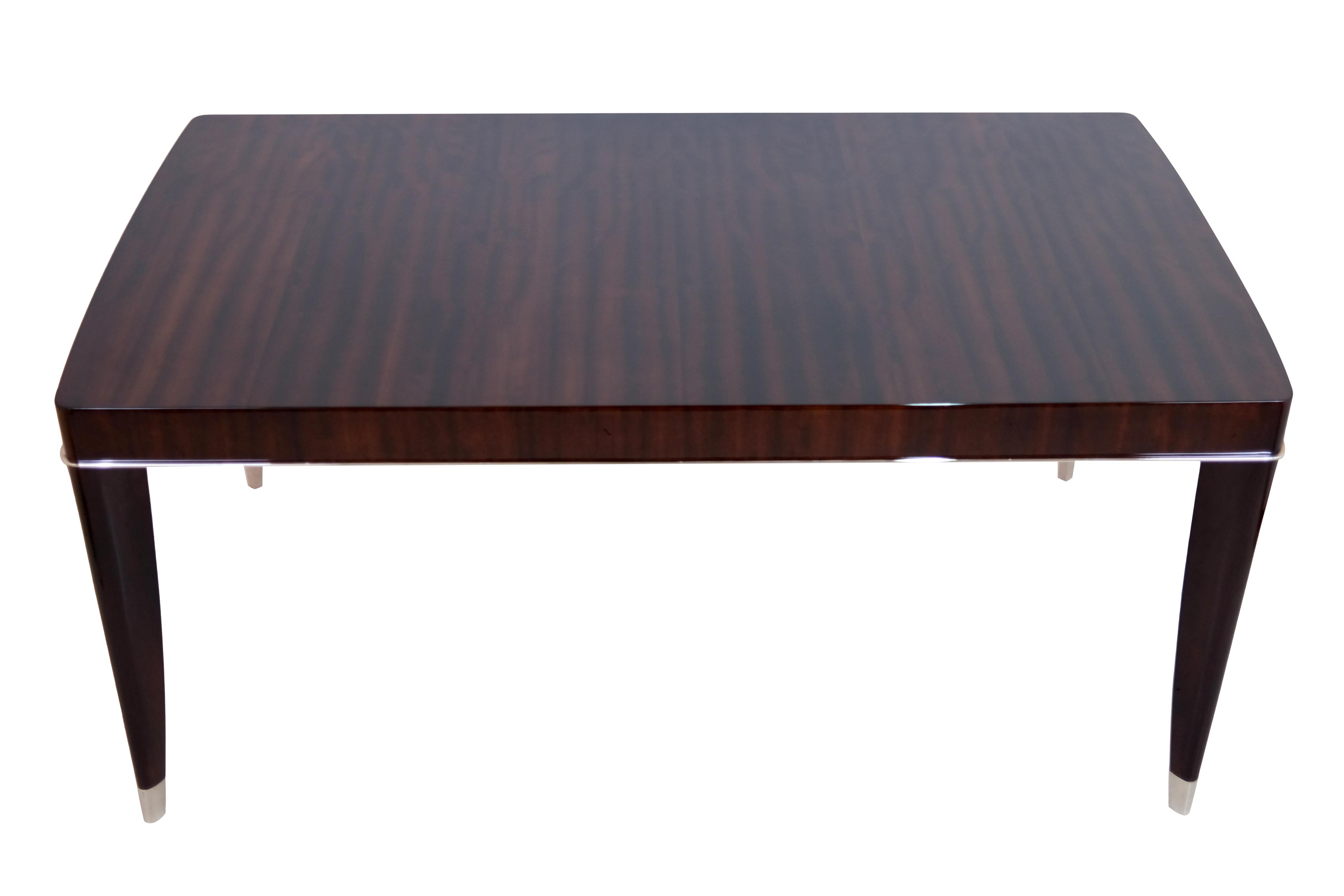 Lacquered Art Deco Dining Table in Mahogany from De Coene Frères For Sale