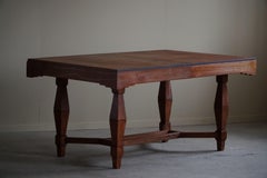 Art Deco Dining Table in Teak, with Butterfly Leaf, Danish Cabinetmaker, 1940s