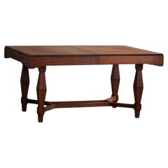 Art Deco Dining Table in Teak, with Butterfly Leaf, Danish Cabinetmaker, 1940s