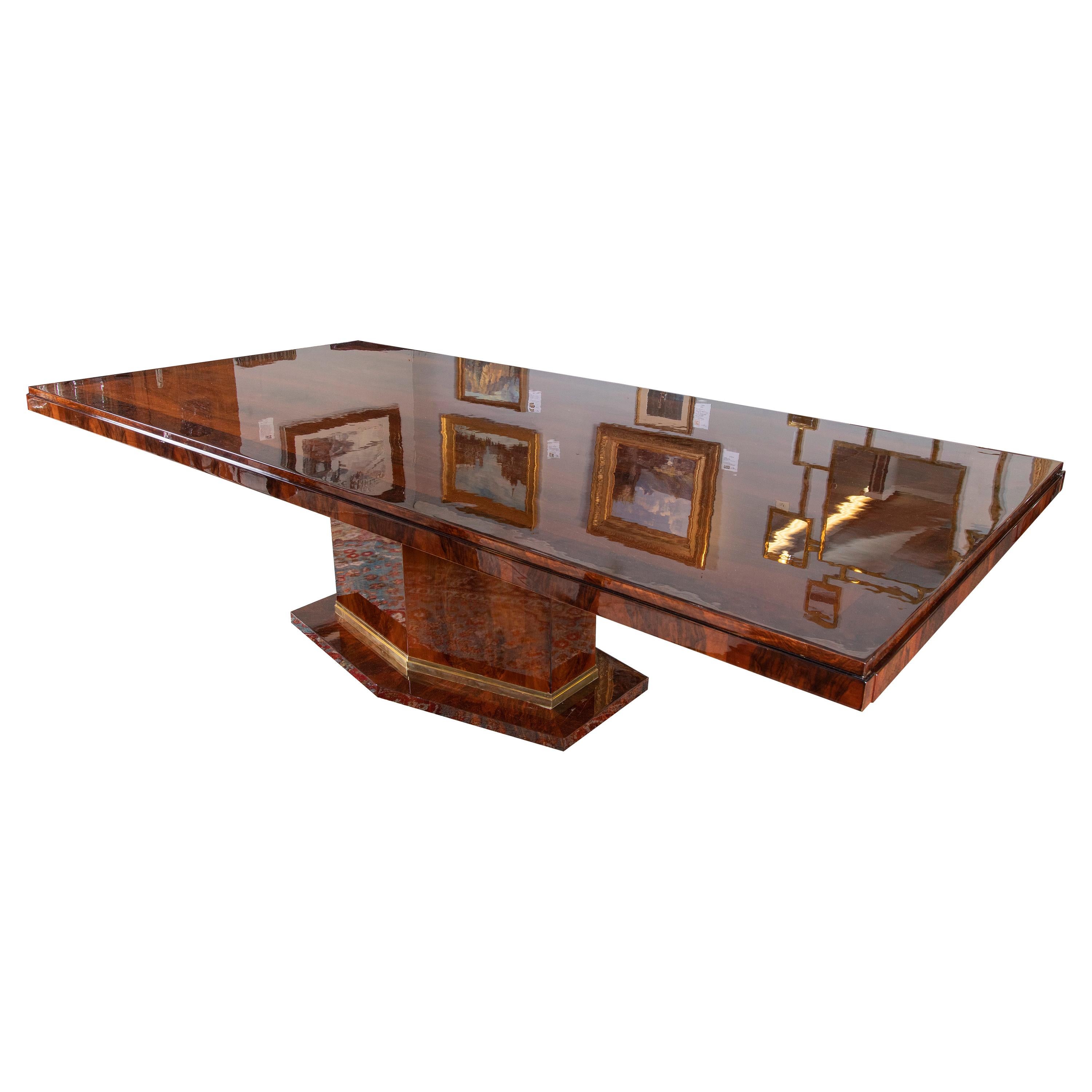 Art Deco Dining Table in Walnut from France