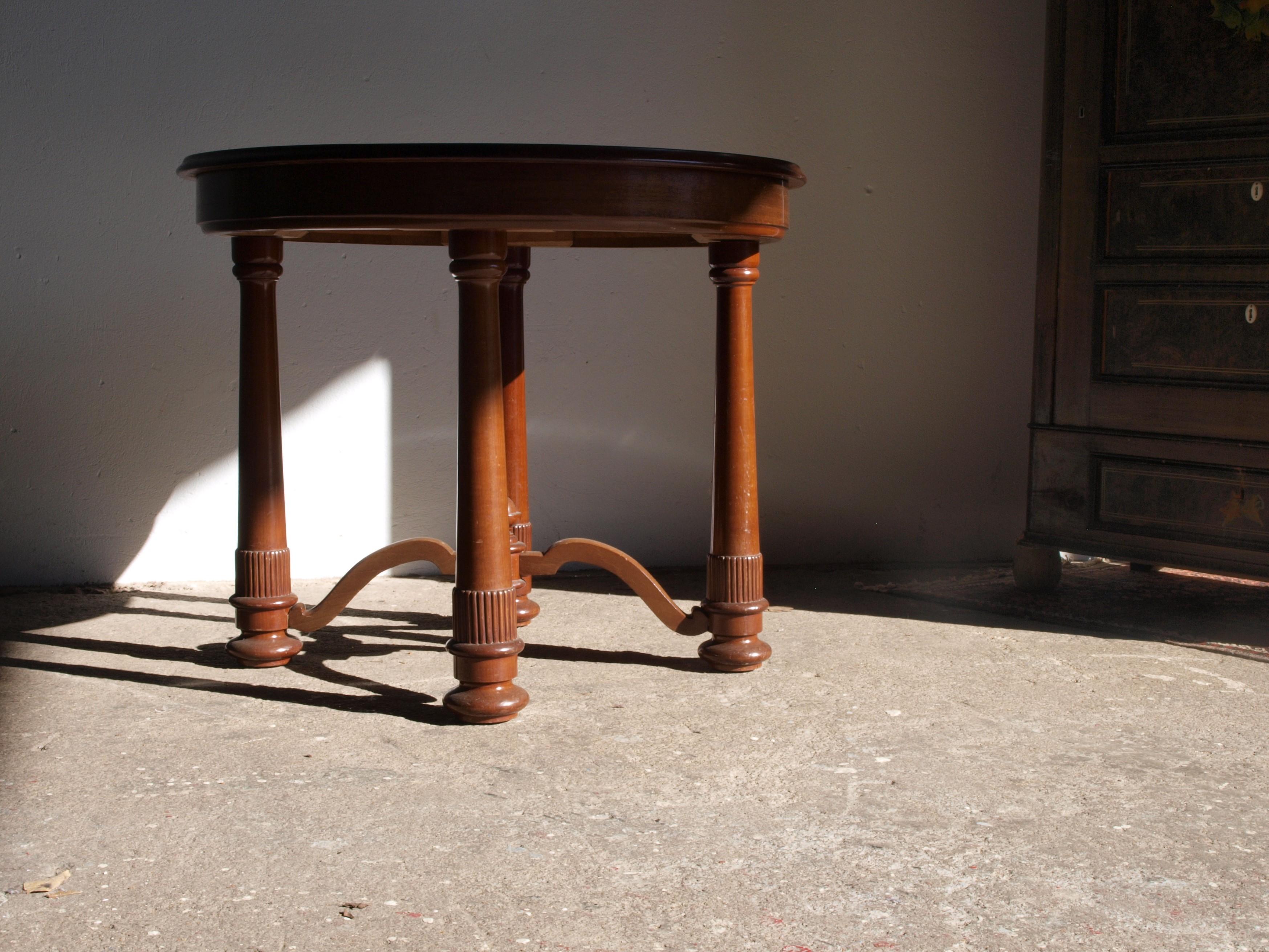 Wood Art Deco Dining Table, Vintage Danish Design For Sale