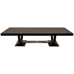 Antique Art Deco Dining Table with 12 Matching Chairs