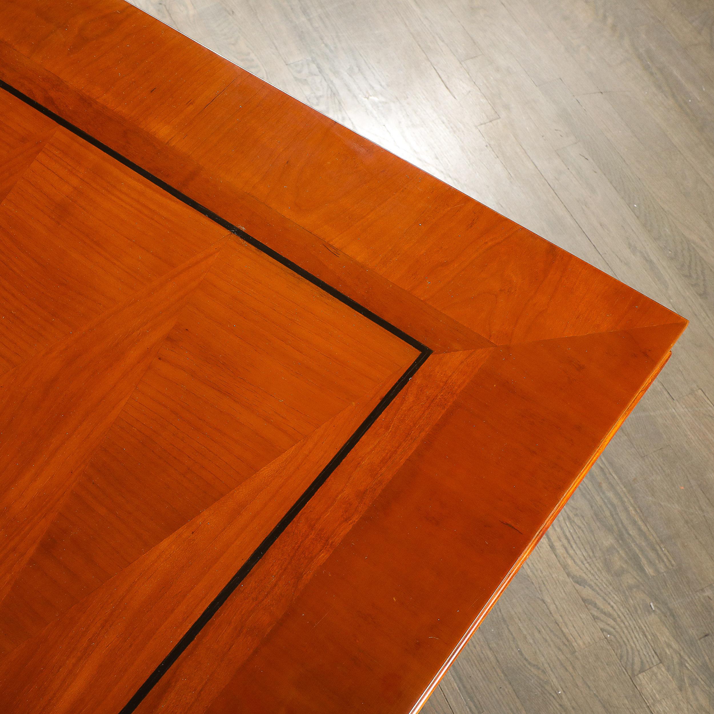 Art Deco Directoire Style Book-Matched Walnut Dining Table from L'Art De Vivre For Sale 10