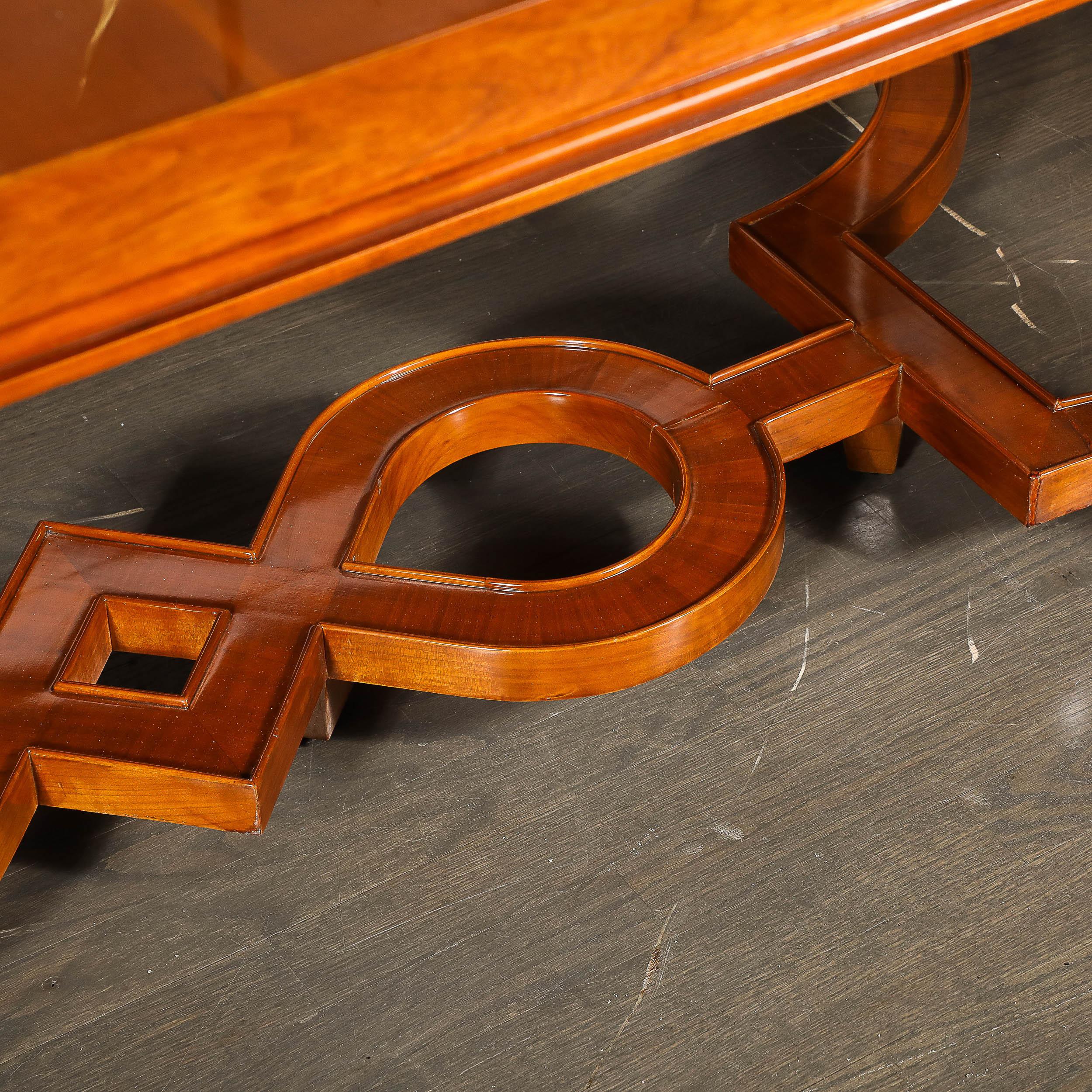 Ebony Art Deco Directoire Style Book-Matched Walnut Dining Table from L'Art De Vivre For Sale