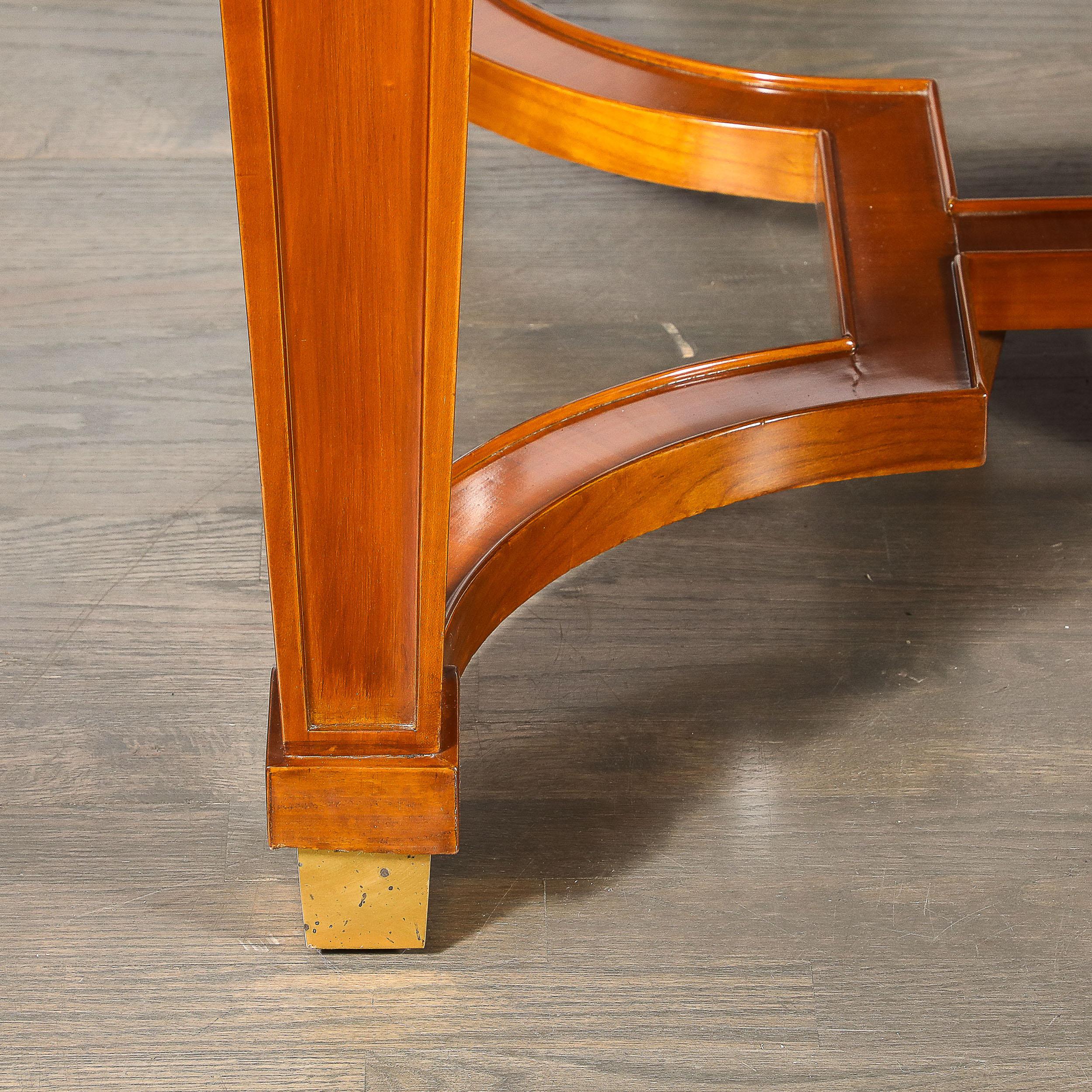 Art Deco Directoire Style Book-Matched Walnut Dining Table from L'Art De Vivre For Sale 1