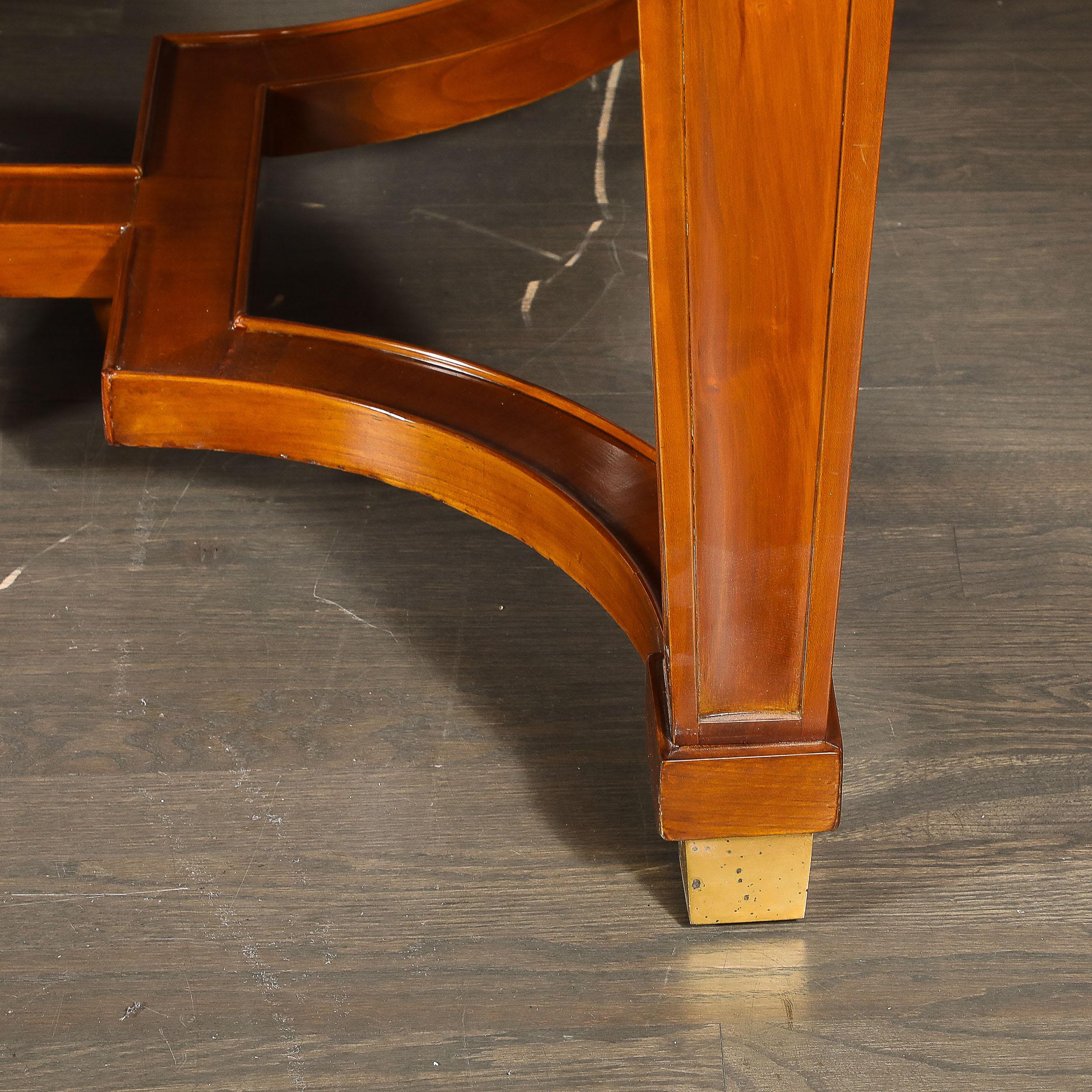 Art Deco Directoire Style Book-Matched Walnut Dining Table from L'Art De Vivre For Sale 2