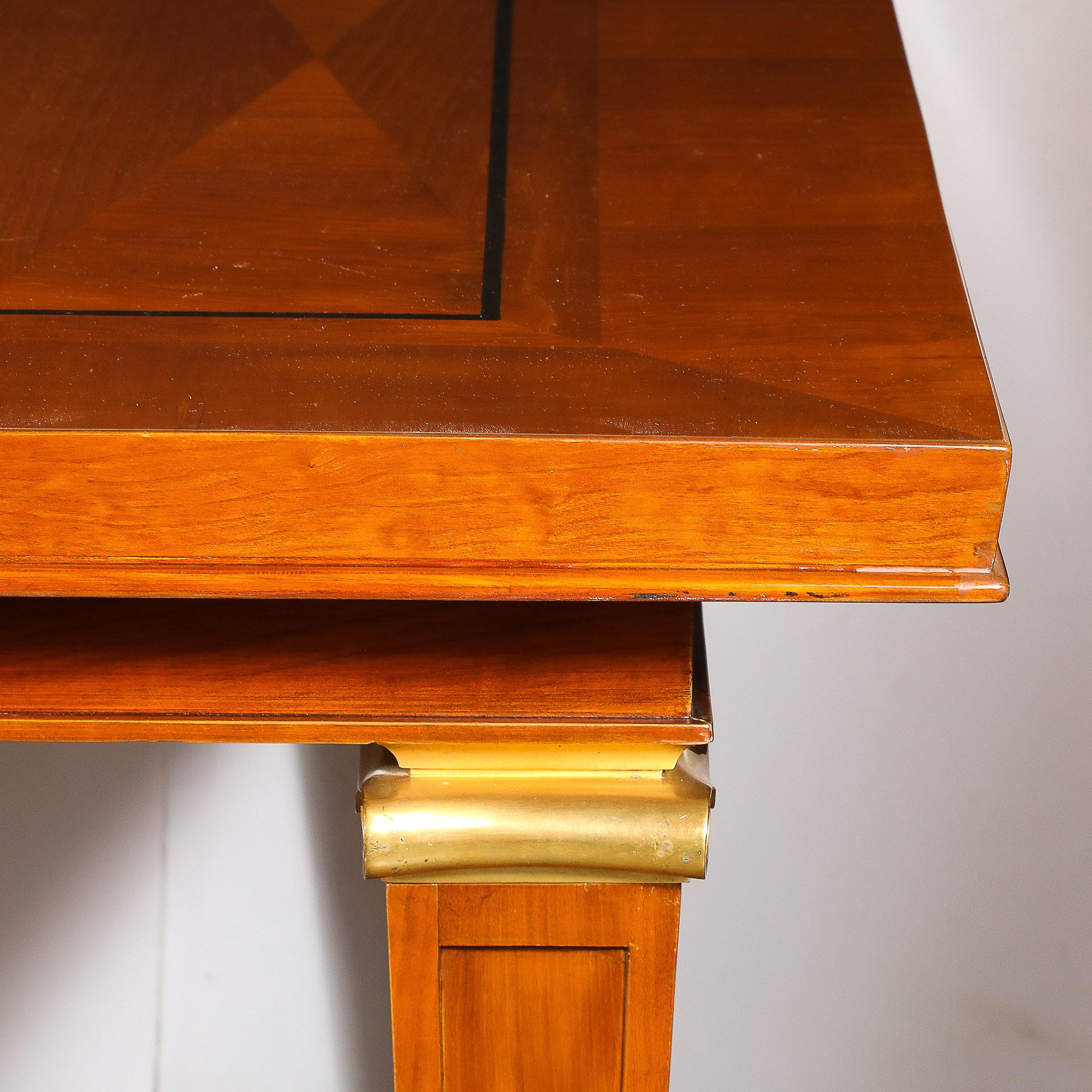 Art Deco Directoire Style Book-Matched Walnut Dining Table from L'Art De Vivre For Sale 3