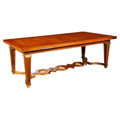 Art Deco Directoire Style Book-Matched Walnut Dining Table from L'Art De Vivre