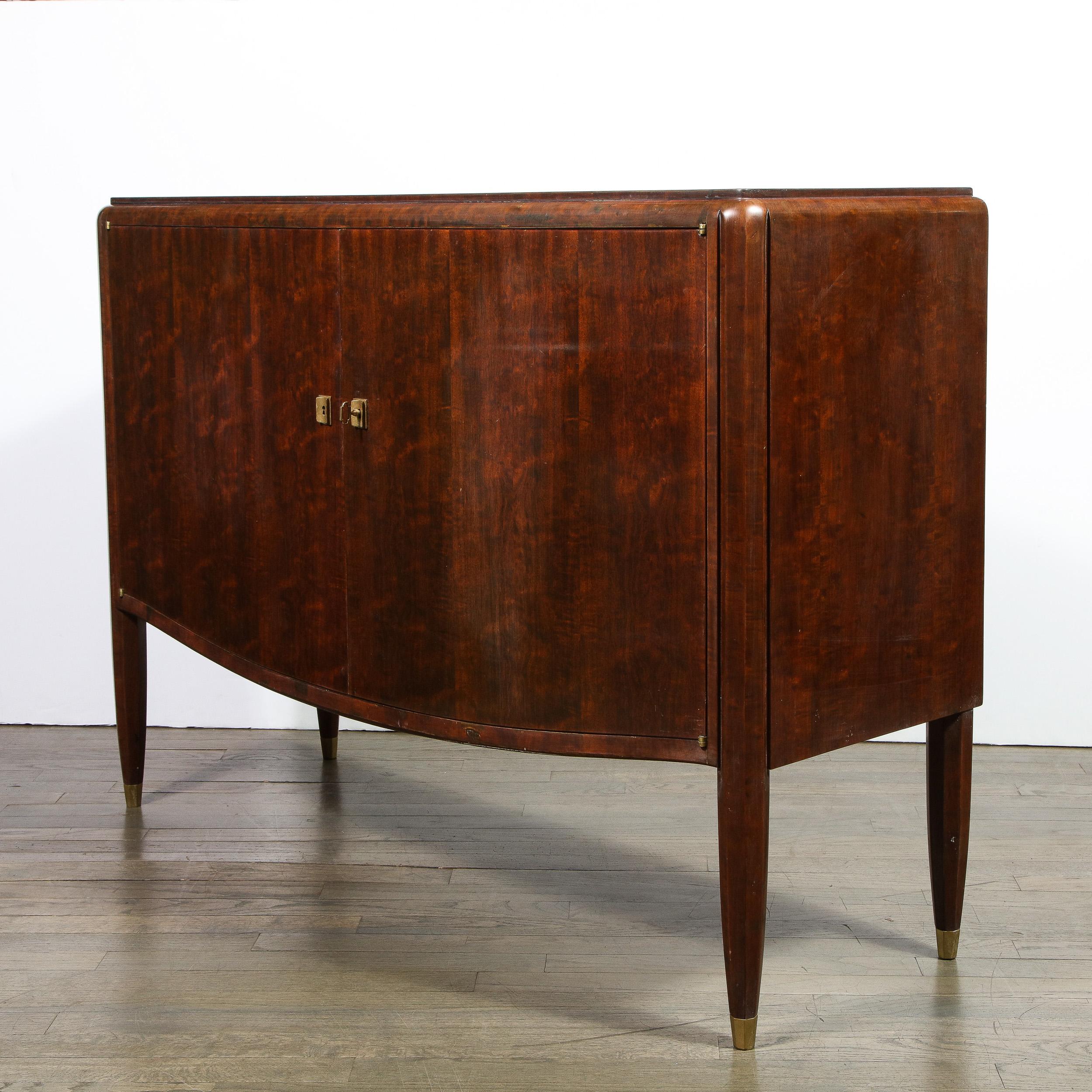 Signed Jules Leleu Art Deco Burled Acacia Cabinet w/ Bronze Fittings For Sale 6