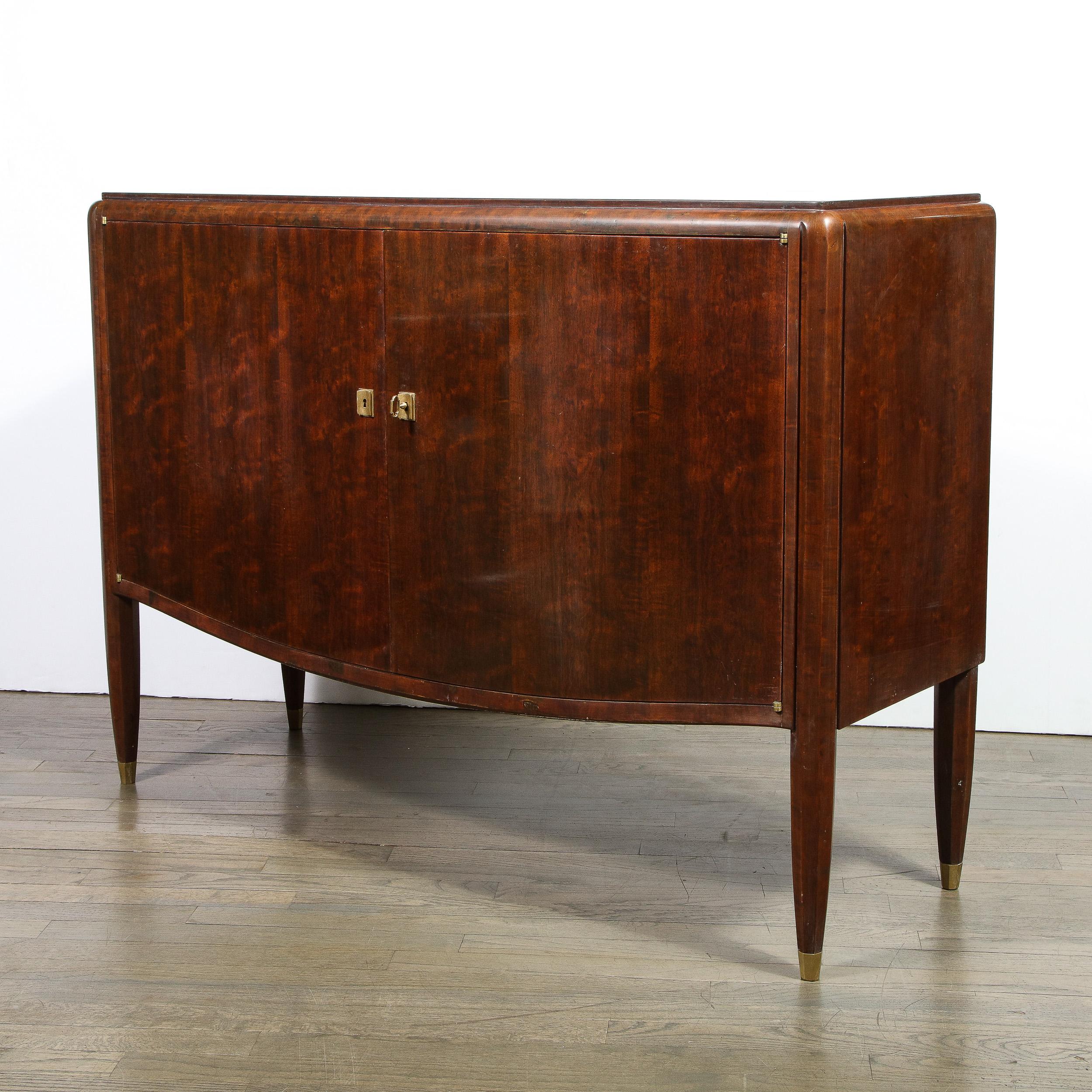 Signed Jules Leleu Art Deco Burled Acacia Cabinet w/ Bronze Fittings For Sale 8