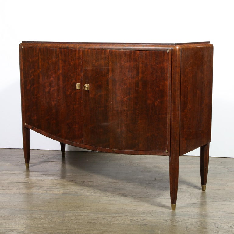 Signed Jules Leleu Art Deco Burled Acacia Cabinet w/ Bronze Fittings For Sale 8