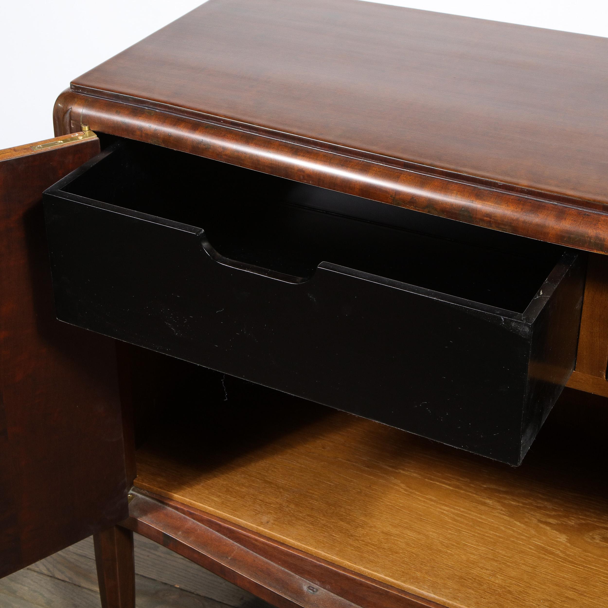 Signed Jules Leleu Art Deco Burled Acacia Cabinet w/ Bronze Fittings 1