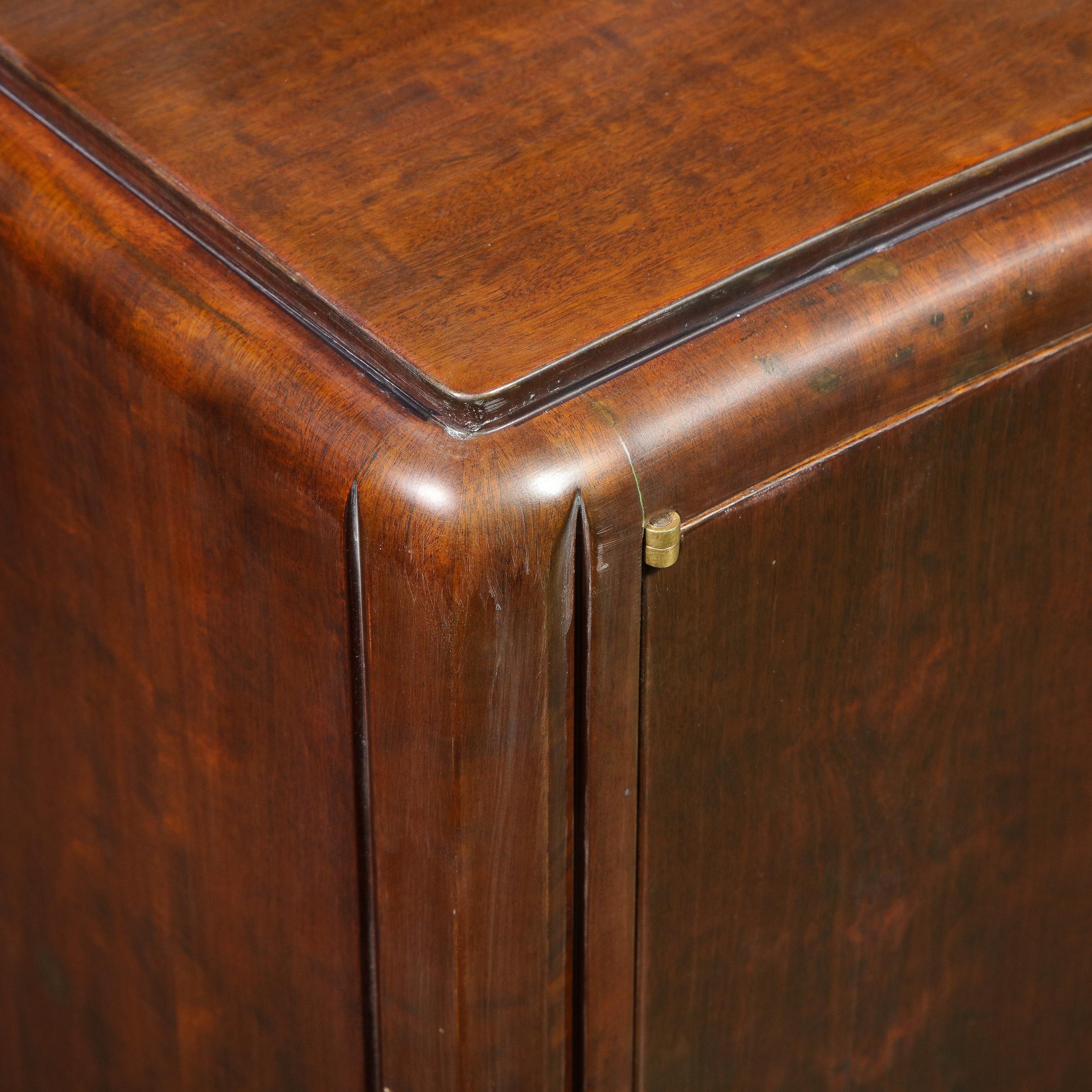 Signed Jules Leleu Art Deco Burled Acacia Cabinet w/ Bronze Fittings 3
