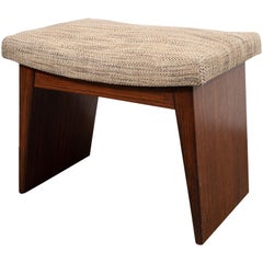 Art Deco Directoire Style Geometric Bookmatched Walnut Upholstered Bench