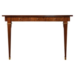 Art Deco Directoire  Walnut & Bronze  Wall Mounted Console Table by Jules Leleu